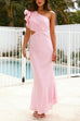 Heididress Frill One Shoulder Cut Out Waist Maxi Dress