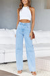 Heididress Distressed Wide Leg Boyfriend Denim Pants