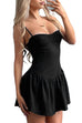 Heididress Spaghetti Strap Corset Ruffle Mini Dress