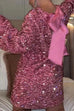 Heididress Long Sleeves Bow Back Sequin Party Dress