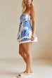 Heididress Seashell Print Strapless Ruffle Tube Top and Wrap Mini Skort Set