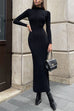 Heididress Mockneck Long Sleeves Bodycon Knit Maxi Dress