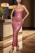 Heididress Strapless Tube Back Slit Rhinestone Maxi Party Dress