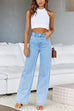 Heididress Distressed Wide Leg Boyfriend Denim Pants