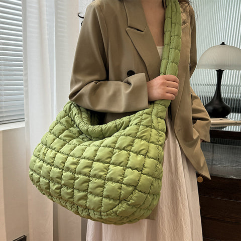 Heididress Lightweight Quilted Grid Puffer Tote Bag