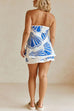 Heididress Seashell Print Strapless Ruffle Tube Top and Wrap Mini Skort Set