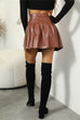 Heididress High Waist Faux Leather Pleated Mini Skirt