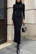 Heididress Mockneck Long Sleeves Bodycon Knit Maxi Dress