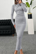 Heididress Elegant Long Sleeves Ruched Bodycon Maxi Dress