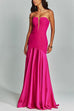 Heididress Mesh V Neck Strapless Splice Flare Maxi Party Dress