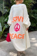 Heididress Open Front Love and Peace Pattern Long Sweater Cardigan(in 5 Colors)