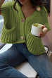 Heididress Gold Buttons Pocketed Chunky Sweater Vest