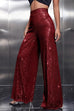 Heididress Sparkly Elastic Waist Wide Leg Sequin Pants