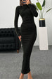 Heididress Elegant Long Sleeves Ruched Bodycon Maxi Dress