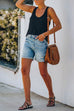 Heididress Rolled Hem Ripped Denim Shorts