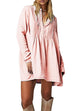 Heididress Long Sleeves Button Up Mini Shirt Dress