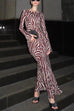 Heididress Boat Neck Bell Sleeves Animal Print Maxi Dress