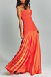 Heididress Mesh V Neck Strapless Splice Flare Maxi Party Dress