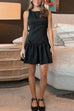 Heididress Sleeveless Ruffle Girdling Mini Bow Dress