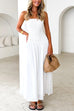 Frilled Strapless Tube Swing Maxi Dress