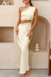 Heididress One Shoulder Lace Trim Cut Out Sleeveless Maxi Dress