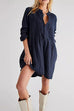 Heididress Long Sleeves Button Up Mini Shirt Dress