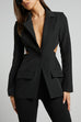 Heididress Lapel Button Down Back Cut Out Blazer