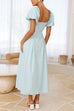 Heididress V Neck Twist Front Puff Sleeves Cut Out Maxi Dress