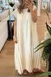 Heididress Cap Sleeves Pocketed Loose Pleated Maxi Dress