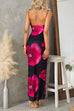 Open Back Sleeveless Floral Print Mesh Stretchy Maxi Dress