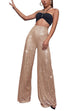 Heididress Sparkly Elastic Waist Wide Leg Sequin Pants