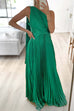 Heididress Draped One Shoulder Waisted Pleated Maxi Party Dress