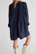 Heididress Long Sleeves Button Up Mini Shirt Dress