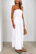 Frilled Strapless Tube Swing Maxi Dress