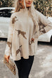 Heididress High Neck Side Slit Cheetah Pattern Sweater