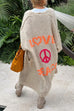 Heididress Open Front Love and Peace Pattern Long Sweater Cardigan(in 5 Colors)