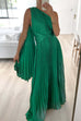 Heididress Draped One Shoulder Waisted Pleated Maxi Party Dress