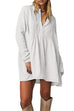 Heididress Long Sleeves Button Up Mini Shirt Dress