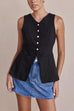 Heididress Single Breasted Pocketed Solid Vest