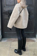 Heididress Button Down Pocketed Faux Fur Fleece Coat