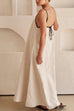 Heididress Adjustable Strap Backless Cotton Linen Maxi Dress