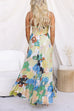 Backless Ruffle Tiered Printed Swing Maxi Cami Dress