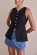 Heididress Single Breasted Pocketed Solid Vest