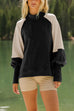 Heididress Mockneck Lantern Sleeves Color Block Sweatshirt