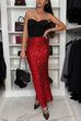 Heididress Christmas Party High Waist Sequin Bodycon Maxi Skirt