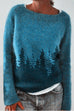 Heididress Crewneck Tree Pattern Knit Pullover Sweater(in 2 Colors)