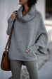 Heididress Cowl Neck Batwing Sleeves Loose Sweater