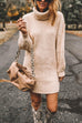 Heididress Turtleneck Long Sleeves Ribbed Knit Sweater Dress(in 7 Colors!)