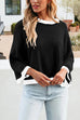 Heididress Crewneck Drop Shoulder Color Block Knit Sweater