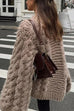 Heididress Round Neck Oversized Cable Knit Sweater